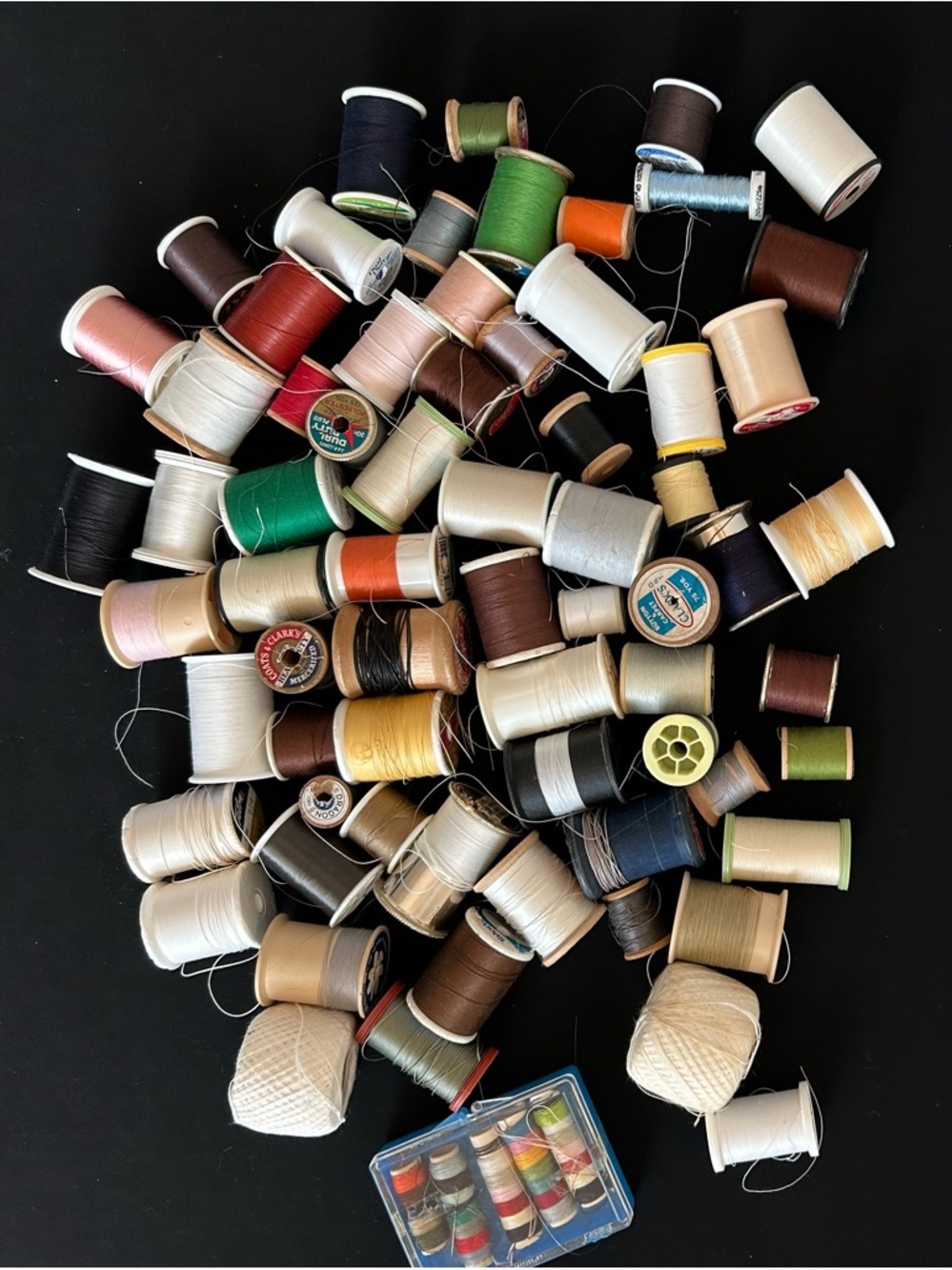 Assorted Thread and Sewing Spool Lot - Multi Color